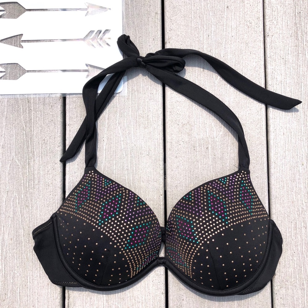 SHADE & SHORE black metallic design bikini top 34C